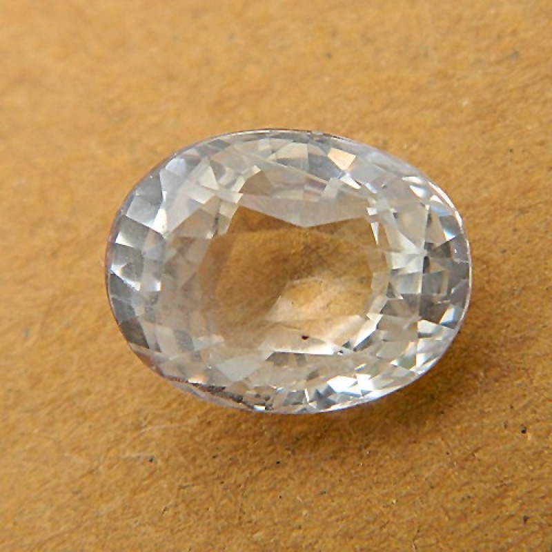 4.28 Carat/ 4.75 Ratti Natural Ceylon Colorless Sapphire Gemstone